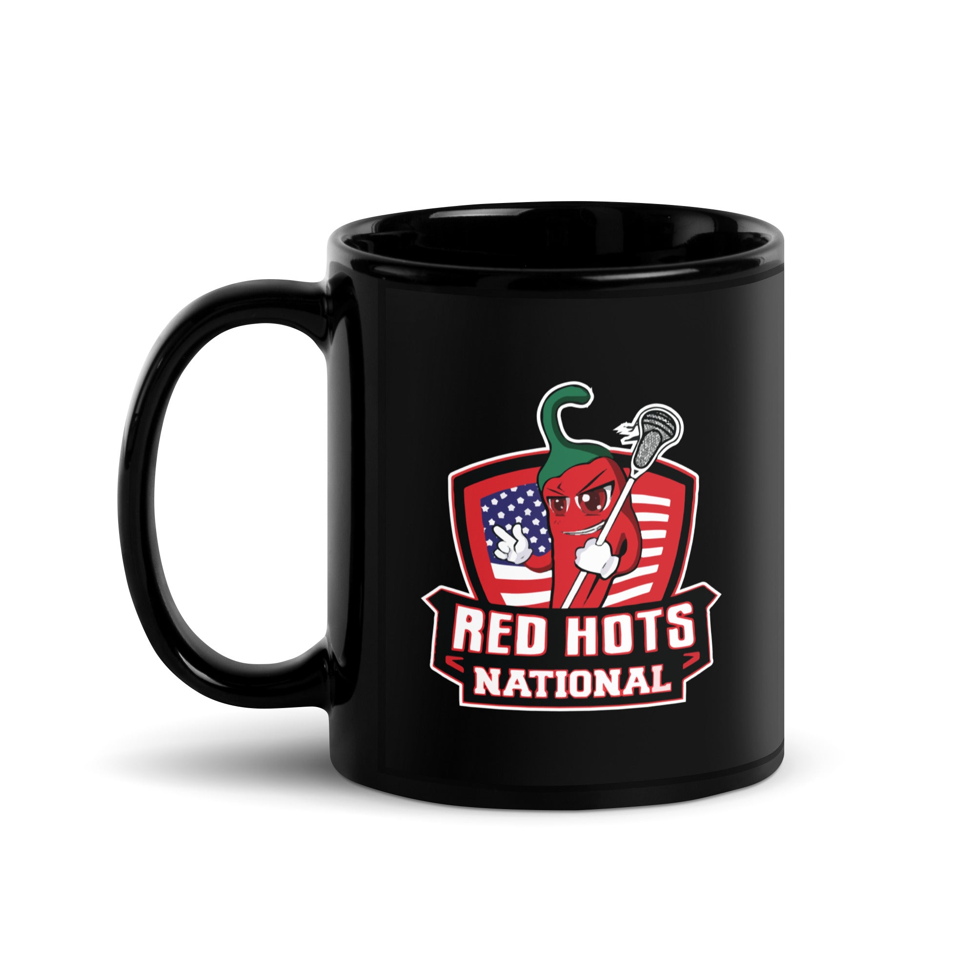 Red Hots Black Glossy Mug