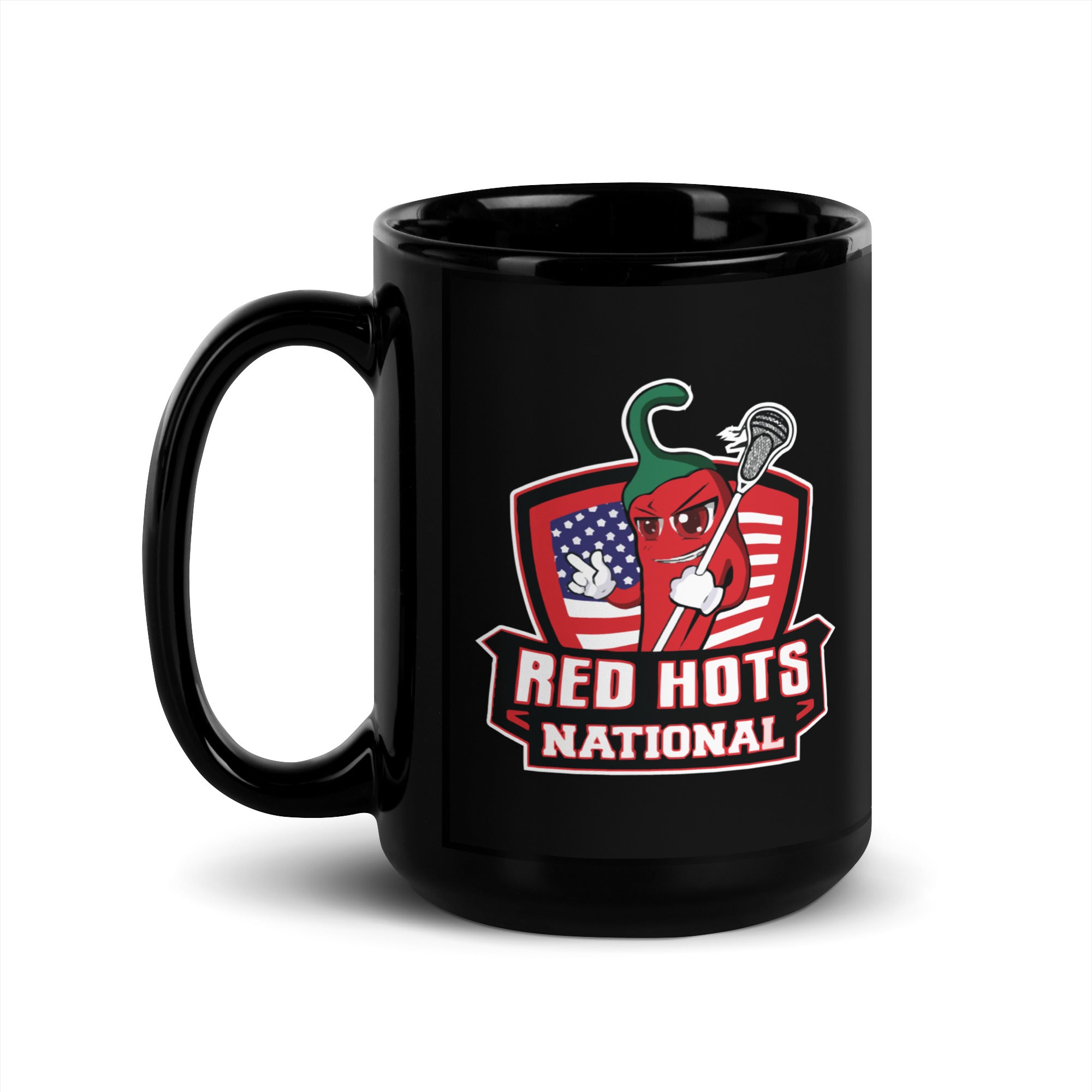 Red Hots Black Glossy Mug