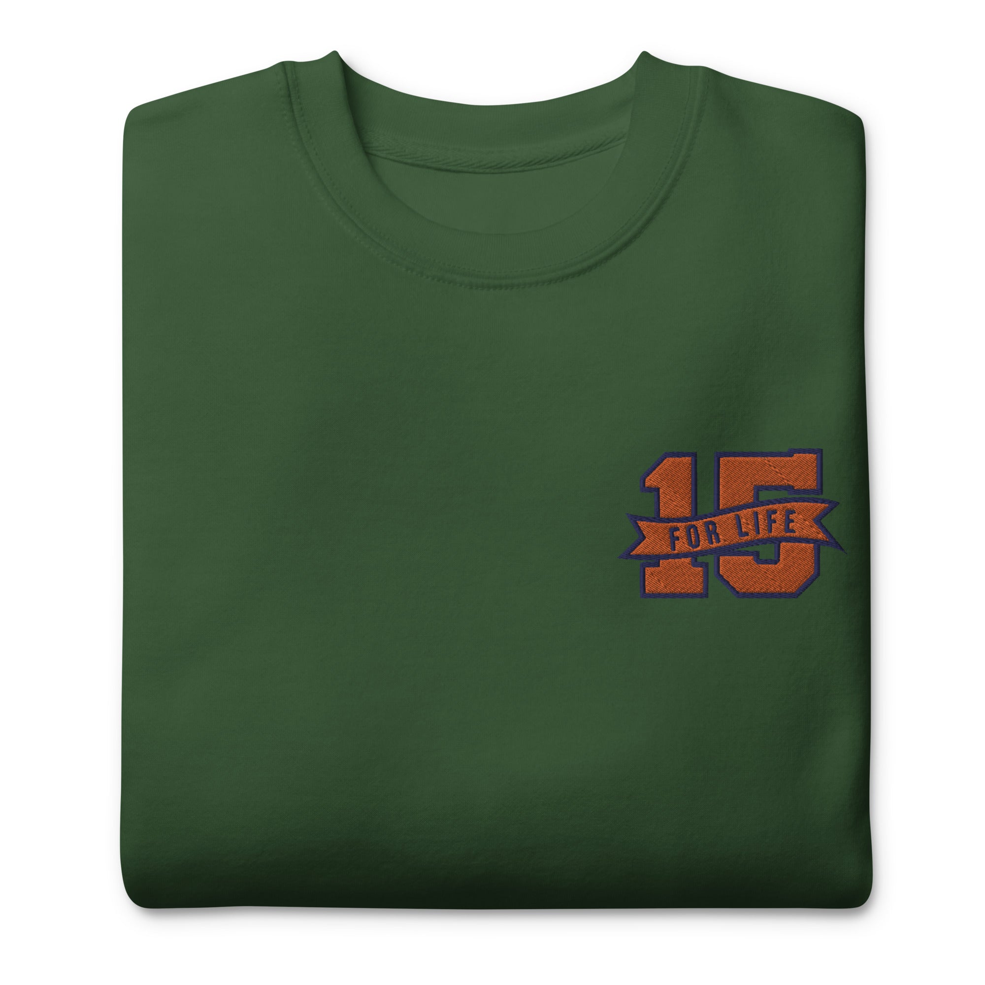 15 For Life Unisex Embroidered Crew Neck Sweatshirt